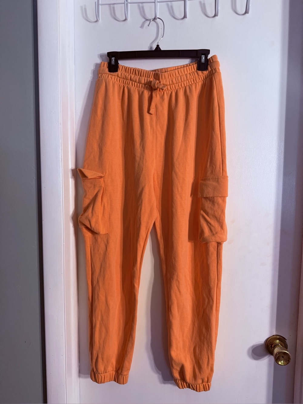 Zara Orange Cargo Jogger SweatPants NWOT